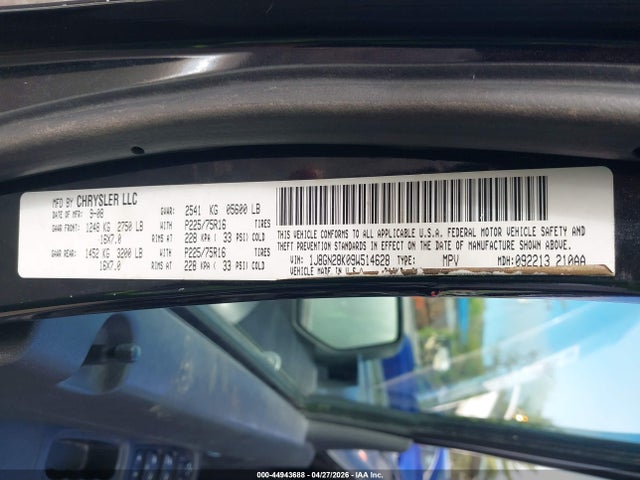 44943688 :رقم المزاد ، 1J8GN28K09W514628 vin ، 2009 Jeep Liberty Sport مزاد بيع