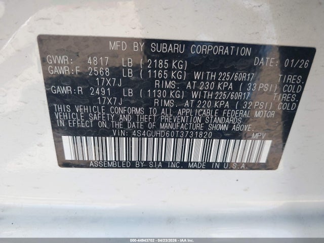 Subaru Crosstrek Premium 2026 4S4GUHD60T3731820 Image 9