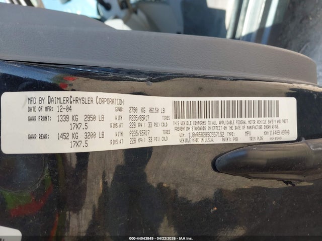 Продаж на аукціоні авто 2005 Jeep Grand Cherokee Limited, vin: 1J8HR58285C557152, номер лоту: 44943849