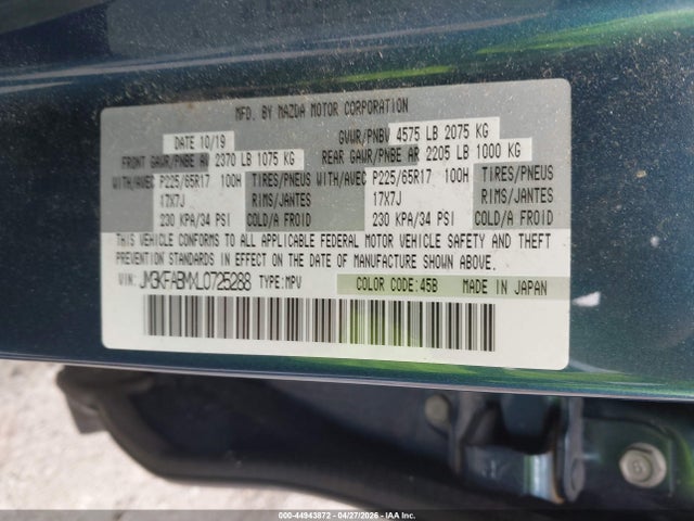 2020 Mazda Cx-5 Sport მანქანა იყიდება აუქციონზე, vin: JM3KFABMXL0725288, აუქციონის ნომერი: 44943872