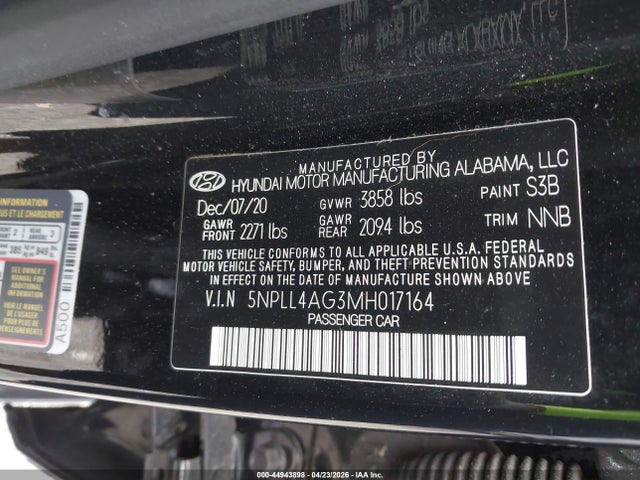 Продаж на аукціоні авто 2021 Hyundai Elantra Se, vin: 5NPLL4AG3MH017164, номер лоту: 44943898