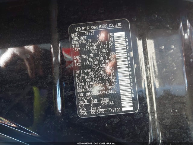 JN8BT3BA6PW426665 Nissan Rogue Sv Fwd