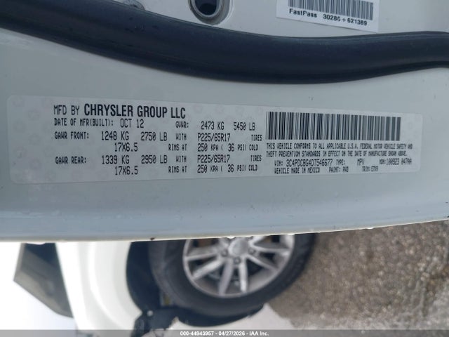 Продажа на аукционе авто 2013 Dodge Journey Sxt, vin: 3C4PDCBG4DT546677, номер лота: 44943957