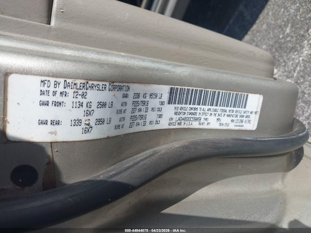 Продажа на аукционе авто 2003 Jeep Grand Cherokee Laredo, vin: 1J4GX48S93C598058, номер лота: 44944070