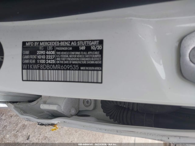 44944141 :رقم المزاد ، W1KWF8DB0MR609535 vin ، 2021 Mercedes-benz C 300 Sedan مزاد بيع