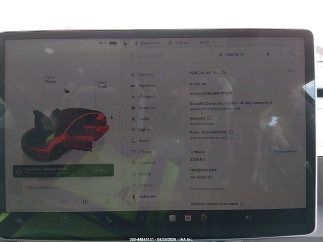 Aukcja sprzedaży 2023 Tesla Model 3 Rear-wheel Drive, vin: 5YJ3E1EA9PF477575, numer aukcji: 44944151