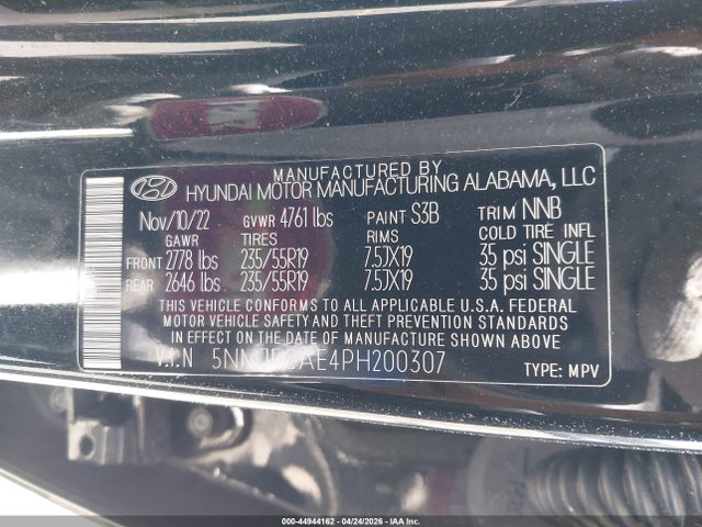 44944162 :رقم المزاد ، 5NMJFCAE4PH200307 vin ، 2023 Hyundai Tucson Sel مزاد بيع
