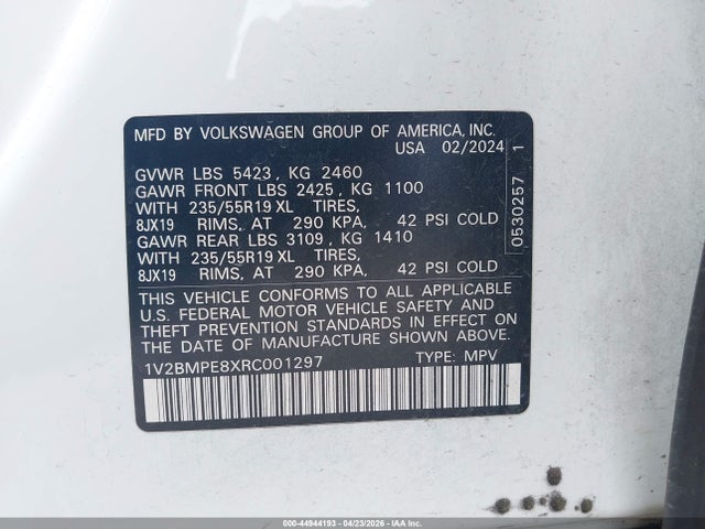 1V2BMPE8XRC001297 Volkswagen Id.4 Standard