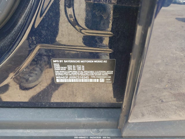 Продаж на аукціоні авто 2024 Bmw 540i Xdrive, vin: WBA63FJ00RCS16345, номер лоту: 44944211
