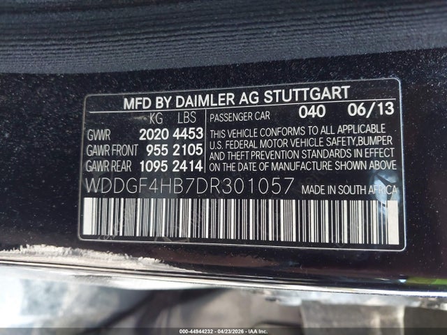 2013 Mercedes-benz C 250 Sport მანქანა იყიდება აუქციონზე, vin: WDDGF4HB7DR301057, აუქციონის ნომერი: 44944232