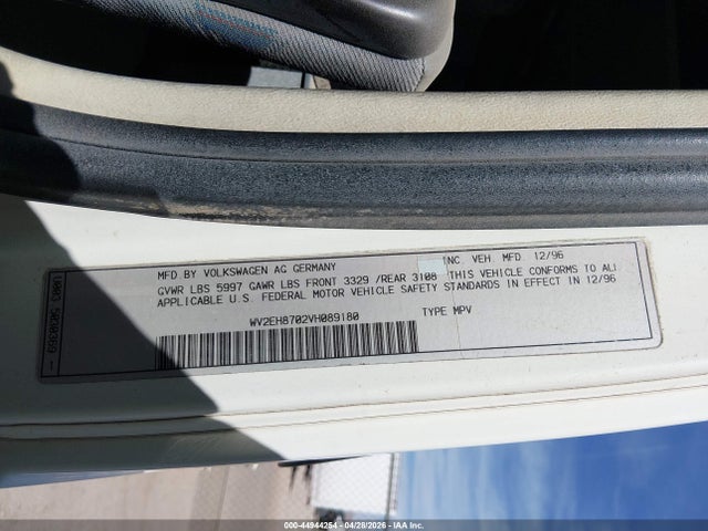 Продаж на аукціоні авто 1997 Volkswagen Eurovan, vin: WV2EH8702VH089180, номер лоту: 44944254