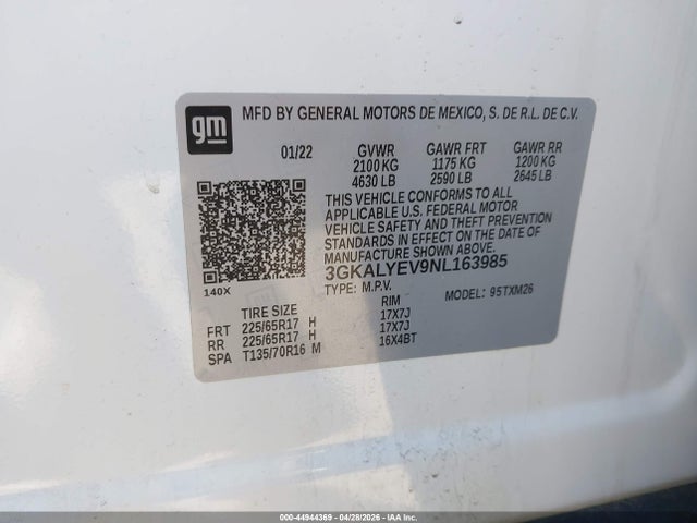 Продажа на аукционе авто 2022 Gmc Terrain Awd At4, vin: 3GKALYEV9NL163985, номер лота: 44944369