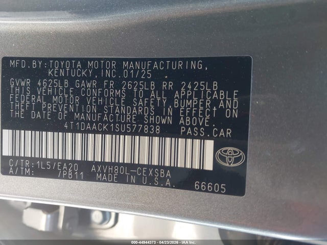 Toyota CAMRY SE 2025 4T1DAACK1SU577838 Image 9