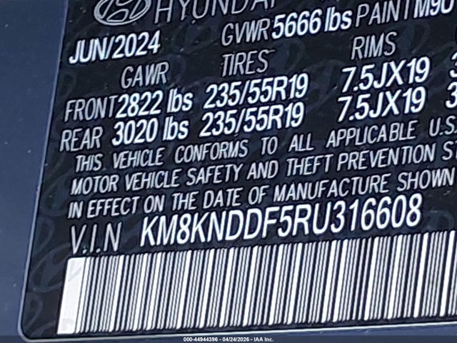 Продаж на аукціоні авто 2024 Hyundai Ioniq 5 Sel, vin: KM8KNDDF5RU316608, номер лоту: 44944396