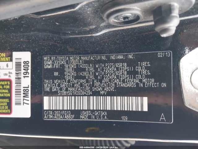 Aukcja sprzedaży 2013 Toyota Sequoia Sr5 5.7l V8, vin: 5TDBY5G1XDS084294, numer aukcji: 44944398