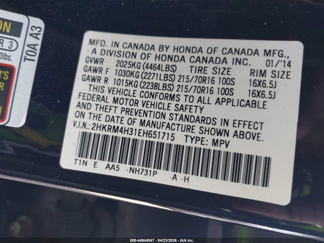 2HKRM4H31EH651715 Honda CR-V LX