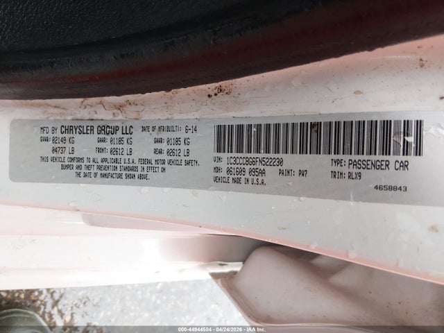 2015 Chrysler 200 S მანქანა იყიდება აუქციონზე, vin: 1C3CCCBG6FN522230, აუქციონის ნომერი: 44944584