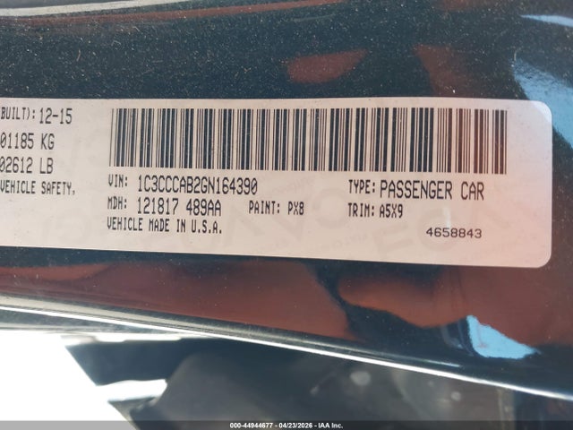 Chrysler 200 Limited 2016 1C3CCCAB2GN164390 Image 9