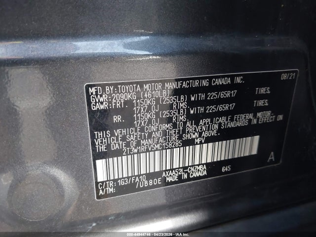 Toyota Rav4 Xle 2021 2T3W1RFV5MC158285 Image 9