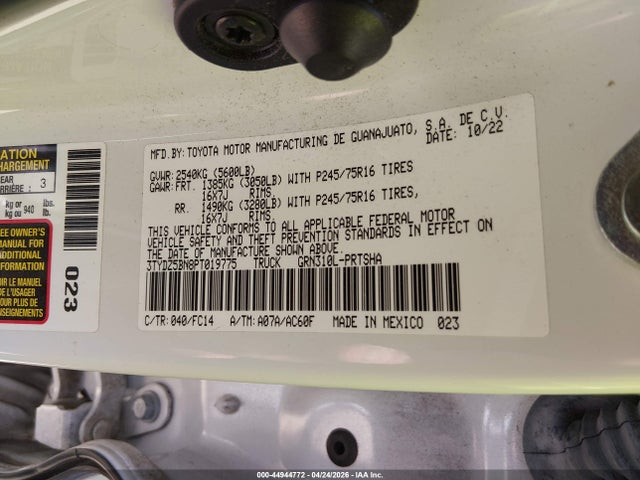 Aukcja sprzedaży 2023 Toyota Tacoma Sr5 V6, vin: 3TYDZ5BN8PT019775, numer aukcji: 44944772