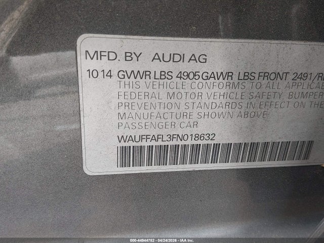 Audi A4 2.0t Premium 2015 WAUFFAFL3FN018632 Image 9