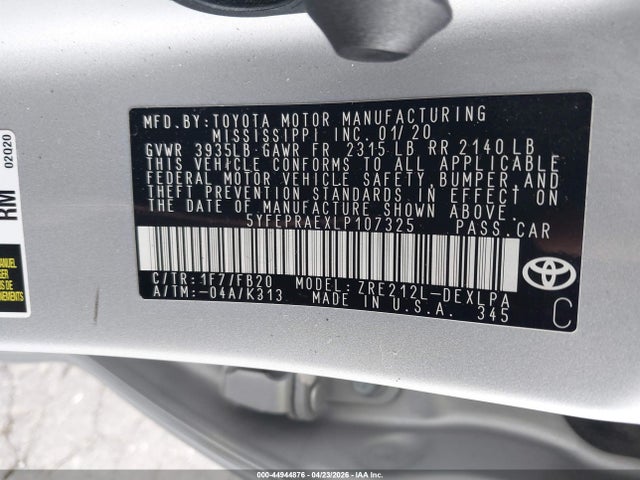 Toyota COROLLA LE 2020 5YFEPRAEXLP107325 Image 9