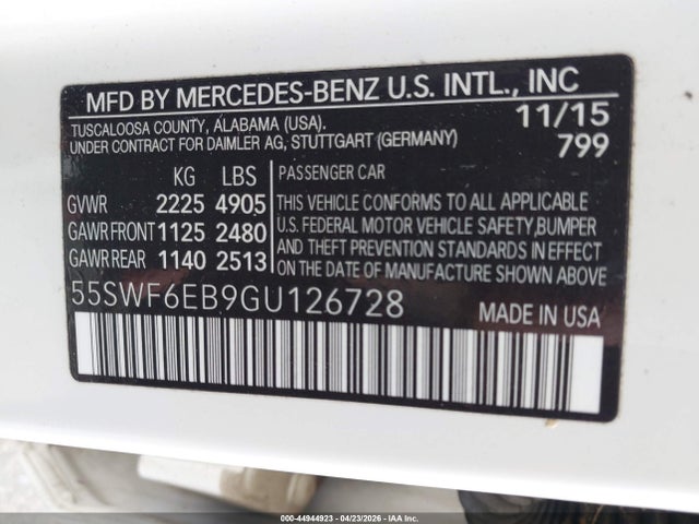 55SWF6EB9GU126728 Mercedes-Benz C 450 Amg 4matic