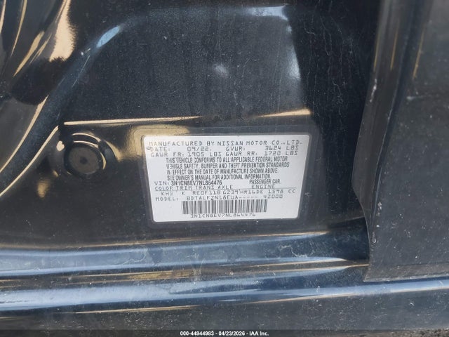 3N1CN8EV7NL864476 Nissan Versa 1.6 Sv Xtronic Cvt