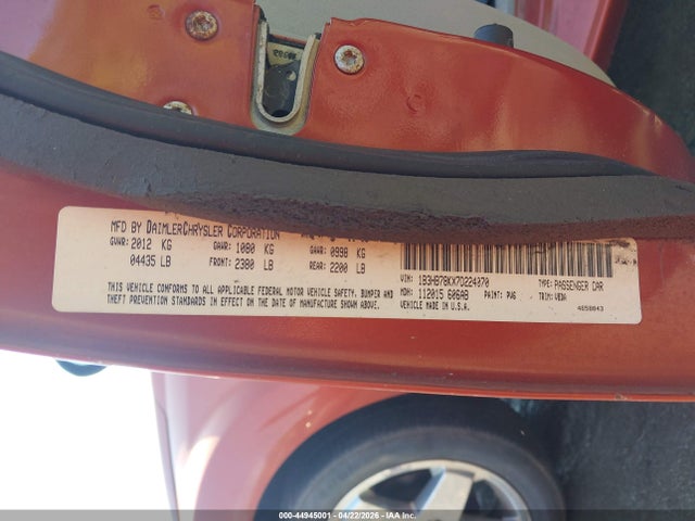 Aukcja sprzedaży 2007 Dodge Caliber R/t, vin: 1B3HB78KX7D224070, numer aukcji: 44945001