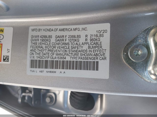1HGCV1F13LA153654 Honda ACCORD LX