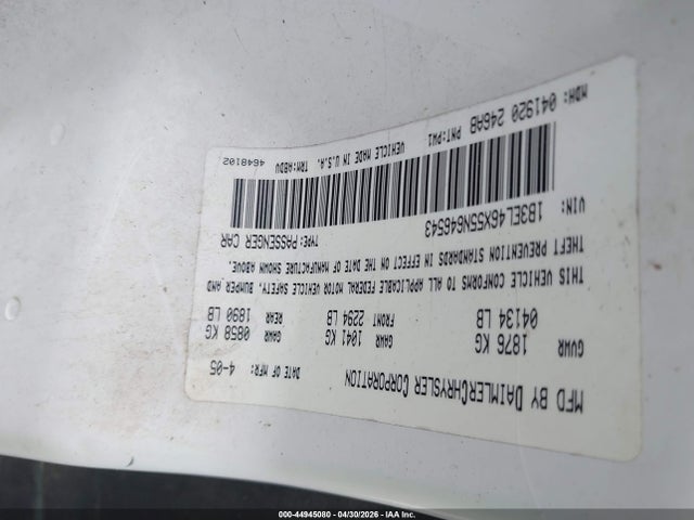 Aukcja sprzedaży 2005 Dodge Stratus Sxt, vin: 1B3EL46X55N646543, numer aukcji: 44945080