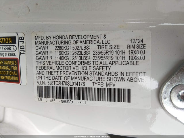 Продажа на аукционе авто 2025 Acura Rdx Advance, vin: 5J8TC2H70SL014176, номер лота: 44945083