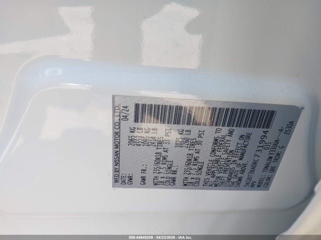 44945259 :رقم المزاد ، 5N1BT3BA0RC731994 vin ، 2024 Nissan Rogue Sv Fwd مزاد بيع