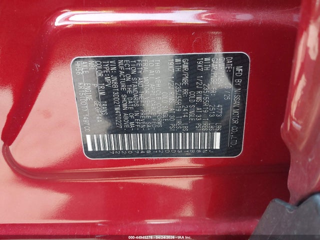 Aukcja sprzedaży 2026 Nissan Rogue Platinum, vin: JN8BT3DD2TW470227, numer aukcji: 44945276