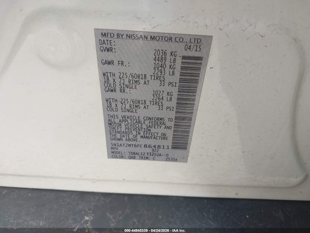 5N1AT2MT6FC864811 Nissan Rogue Sl
