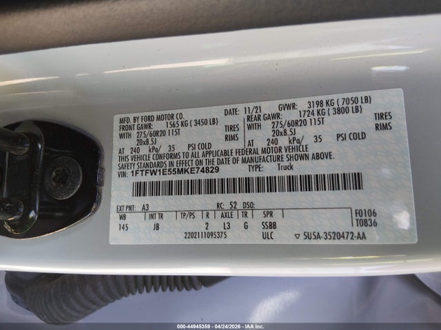 Ford F-150 Xl 2021 1FTFW1E55MKE74829 Image 9