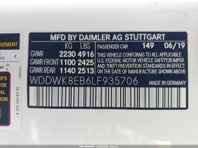 Продаж на аукціоні авто 2020 Mercedes-benz C 300 4matic, vin: WDDWK8EB6LF935706, номер лоту: 44945455