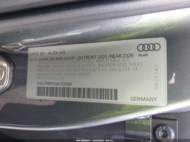 Продажа на аукционе авто 2016 Audi A3 E-tron 1.4t Premium, vin: WAUTPBFFXGA132068, номер лота: 44945537