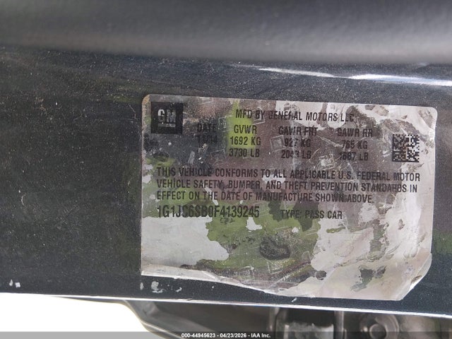 1G1JC6SB0F4139245 Chevrolet Sonic Lt Auto