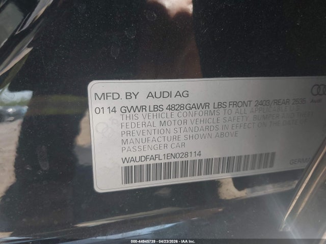 Aukcja sprzedaży 2014 Audi A4 2.0t Premium, vin: WAUDFAFL1EN028114, numer aukcji: 44945739