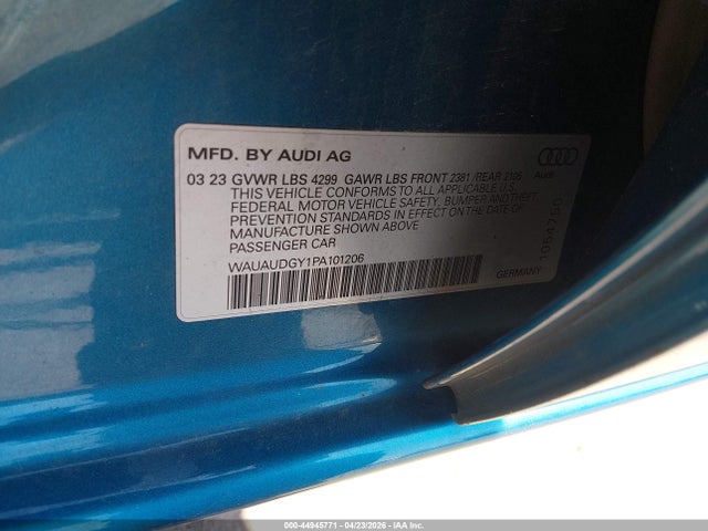 Aukcja sprzedaży 2023 Audi A3 Premium 40 Tfsi Front-wheel Drive S Tronic, vin: WAUAUDGY1PA101206, numer aukcji: 44945771