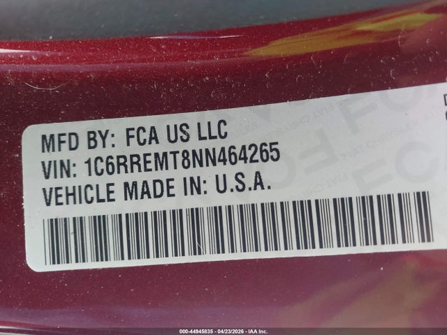 44945835 :رقم المزاد ، 1C6RREMT8NN464265 vin ، 2022 Ram 1500 مزاد بيع
