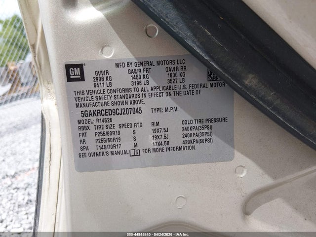 Продаж на аукціоні авто 2012 Buick Enclave Leather, vin: 5GAKRCED9CJ207045, номер лоту: 44945840