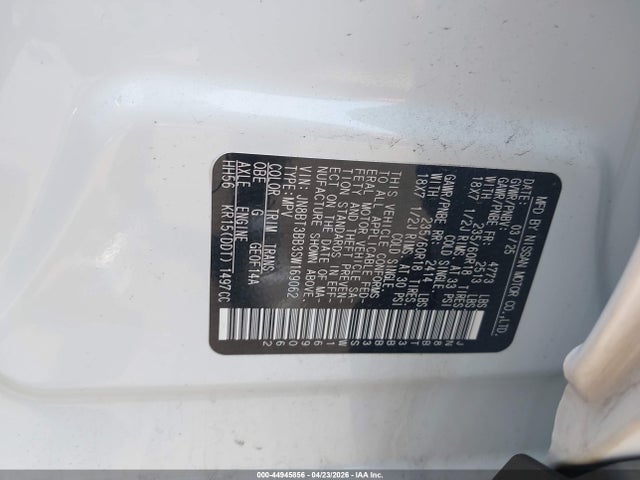 Продаж на аукціоні авто 2025 Nissan Rogue Sv Intelligent Awd, vin: JN8BT3BB3SW169062, номер лоту: 44945856