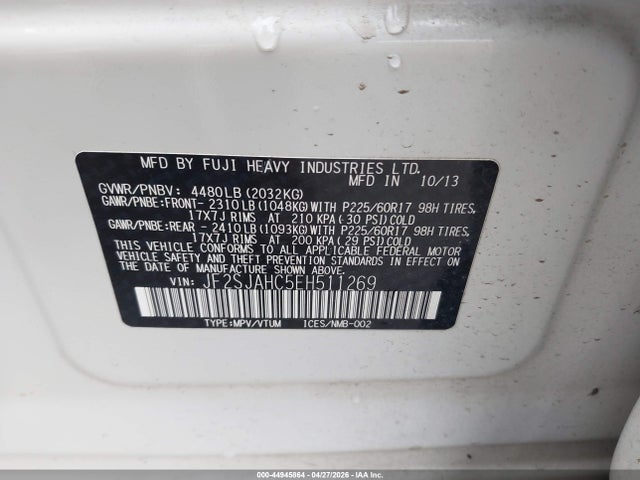 JF2SJAHC5EH511269 Subaru Forester 2.5i Limited