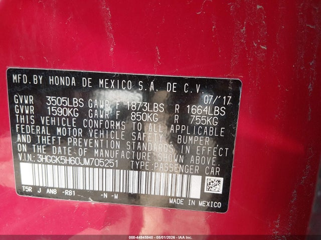3HGGK5H60JM705251 Honda Fit Sport