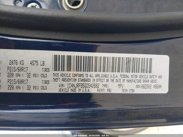 1C4NJRFB5GD542682 Jeep Patriot Latitude
