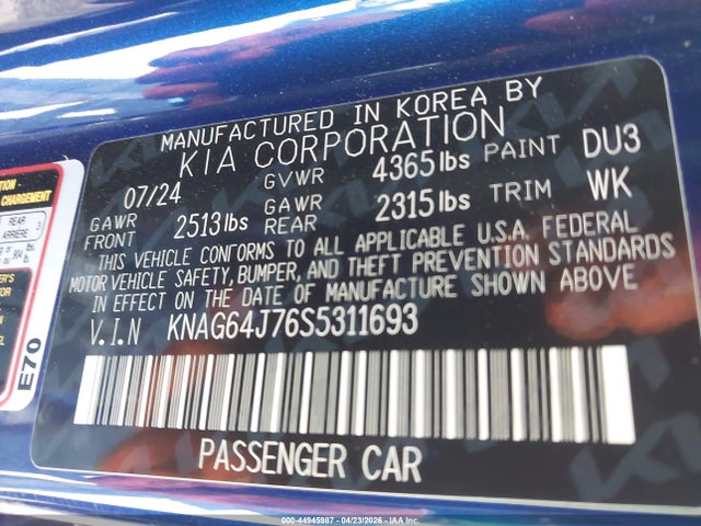 KIA K5 Gt-line 2025 KNAG64J76S5311693 Image 9
