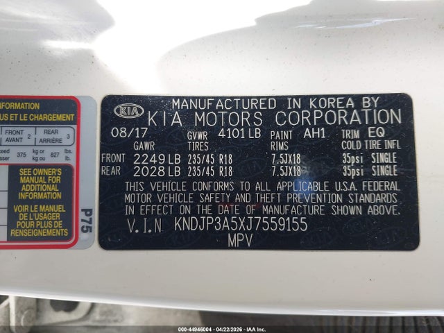 KNDJP3A5XJ7559155 KIA SOUL +