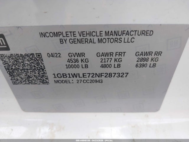 1GB1WLE72NF287327 Chevrolet Silverado 2500hd 2wd Long Bed Wt